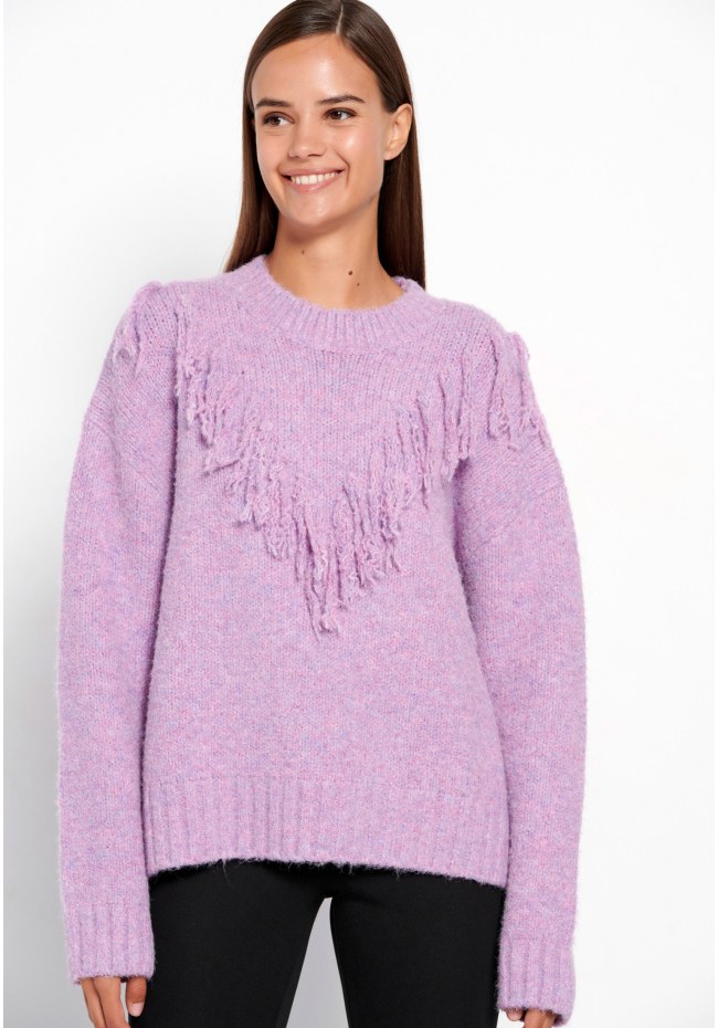 Oversized boho πλεκτή μπλούζα