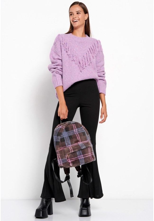 Oversized boho πλεκτή μπλούζα