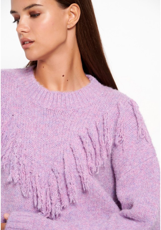 Oversized boho πλεκτή μπλούζα
