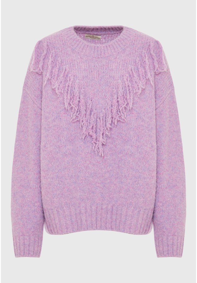 Oversized boho πλεκτή μπλούζα
