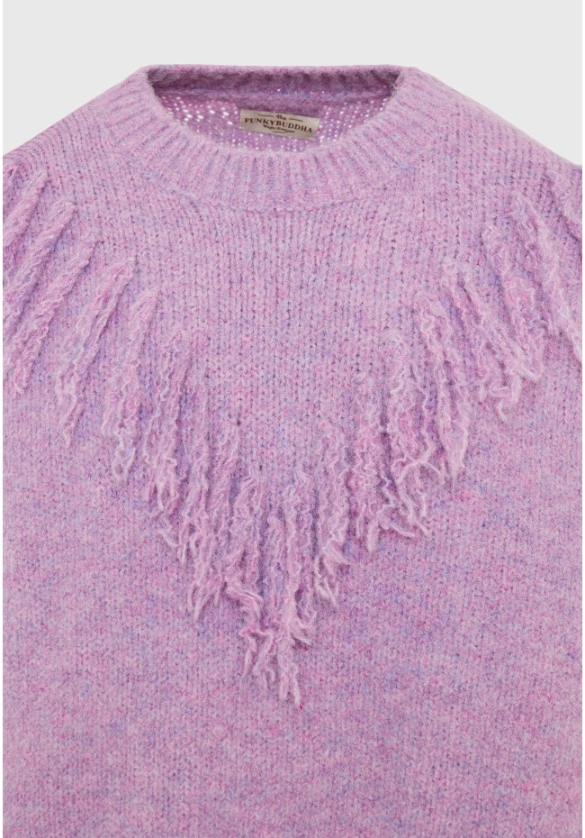 Oversized boho πλεκτή μπλούζα