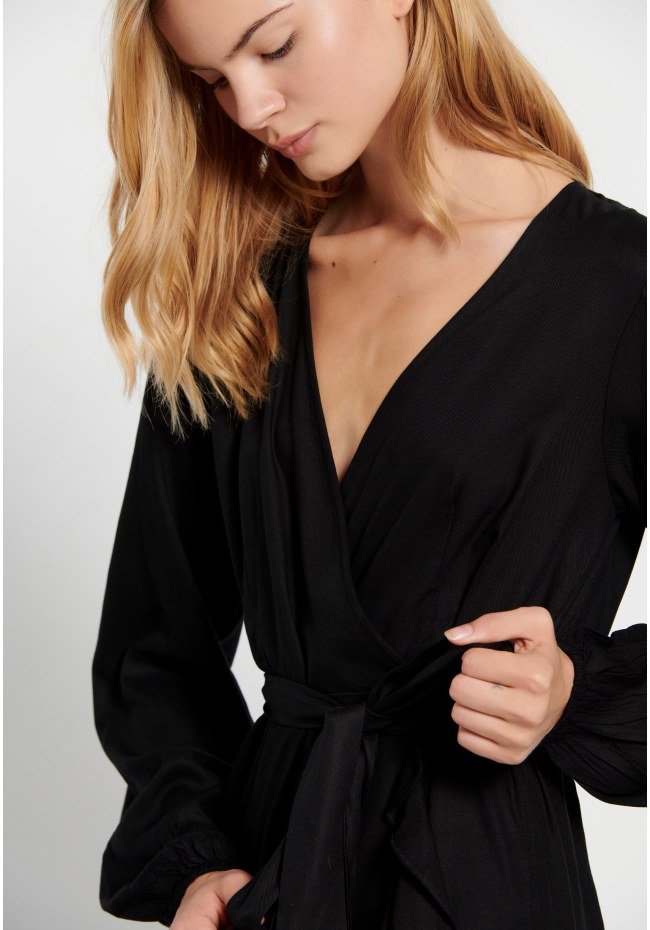 Viscose maxi wrap dress