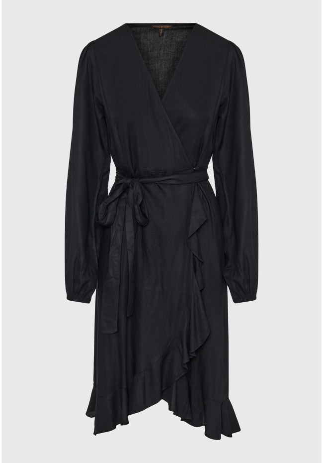 Viscose maxi wrap dress