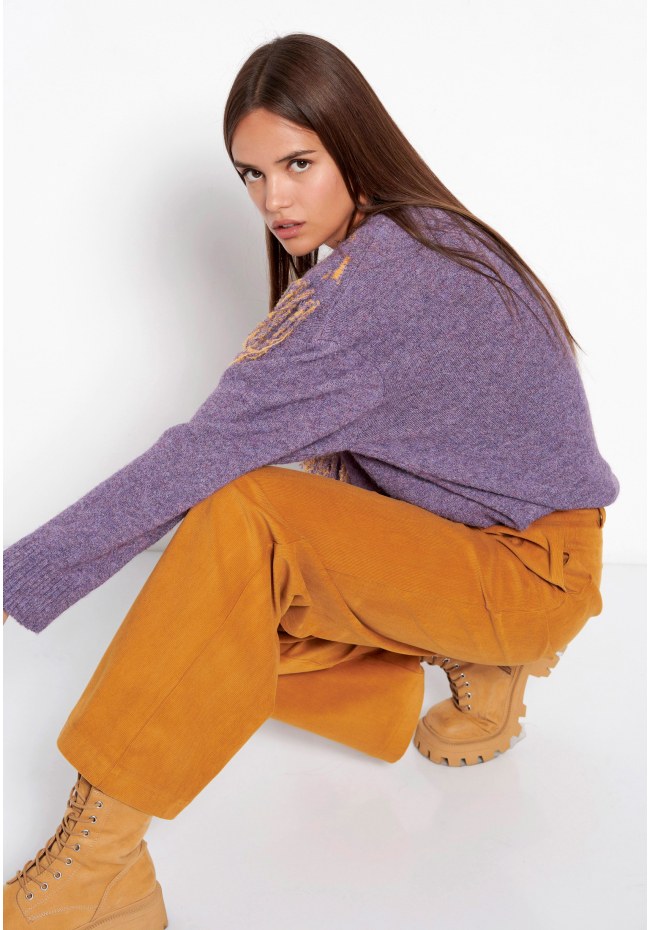 Wide leg κοτλέ παντελόνα