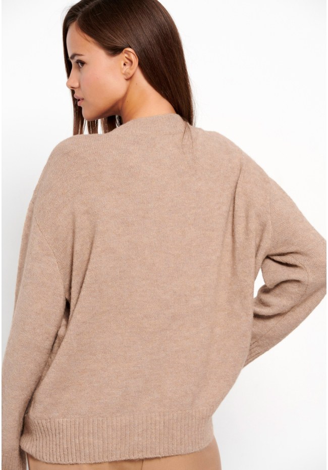Boho crew-neck pullover with pattern