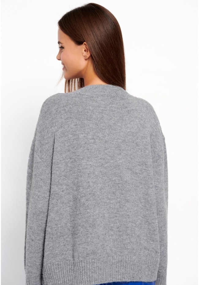 Boho crew-neck pullover with pattern