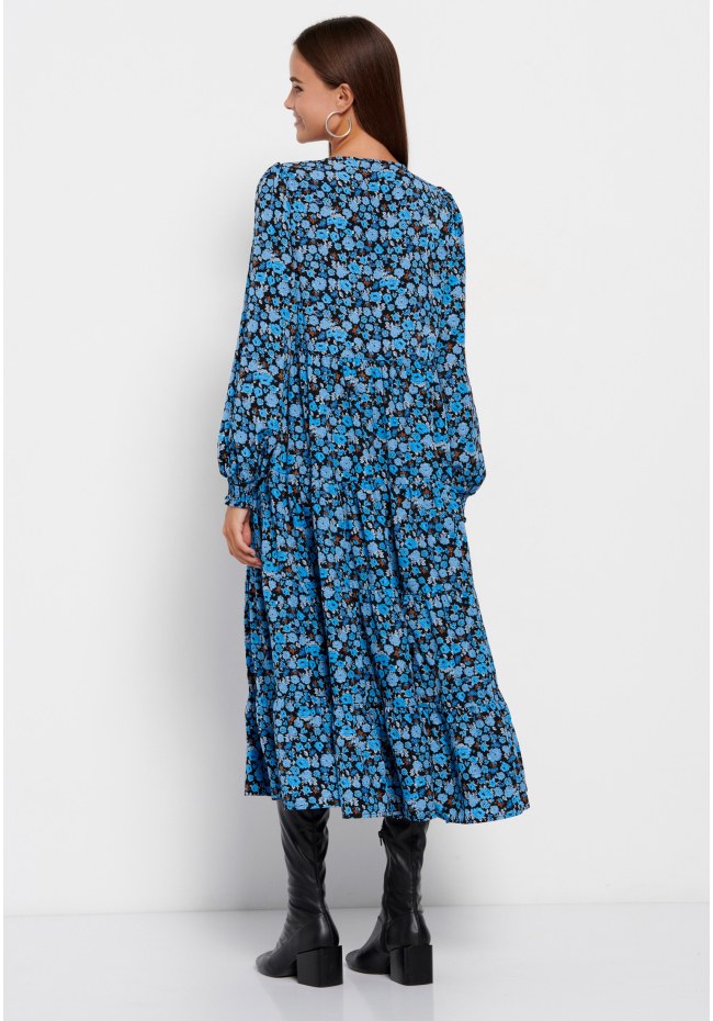 Floral maxi dress with ruffles