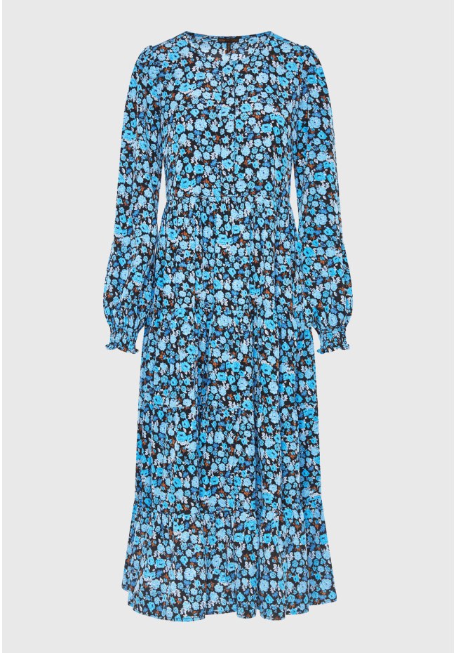 Floral maxi dress with ruffles