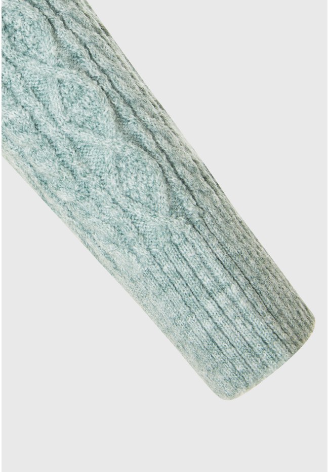 Cropped cable knit cardigan