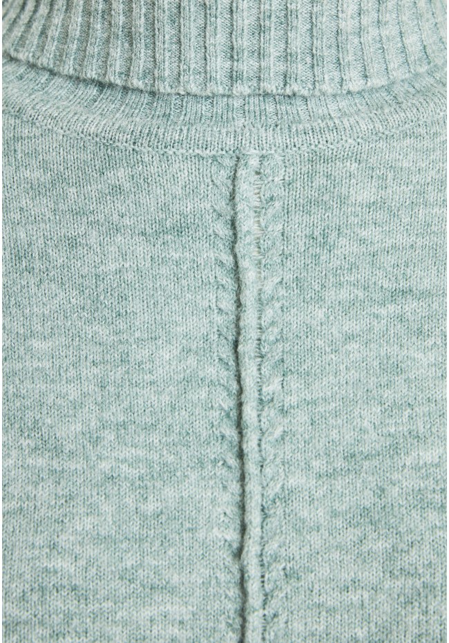 Turtle neck oversized sweater with side slits