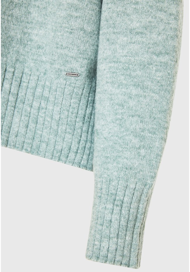 Turtle neck oversized sweater with side slits