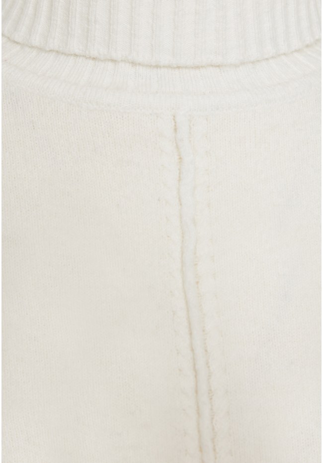 Turtle neck oversized sweater with side slits