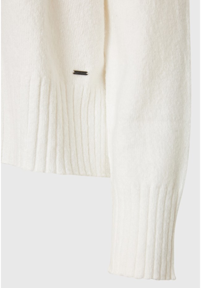 Turtle neck oversized sweater with side slits