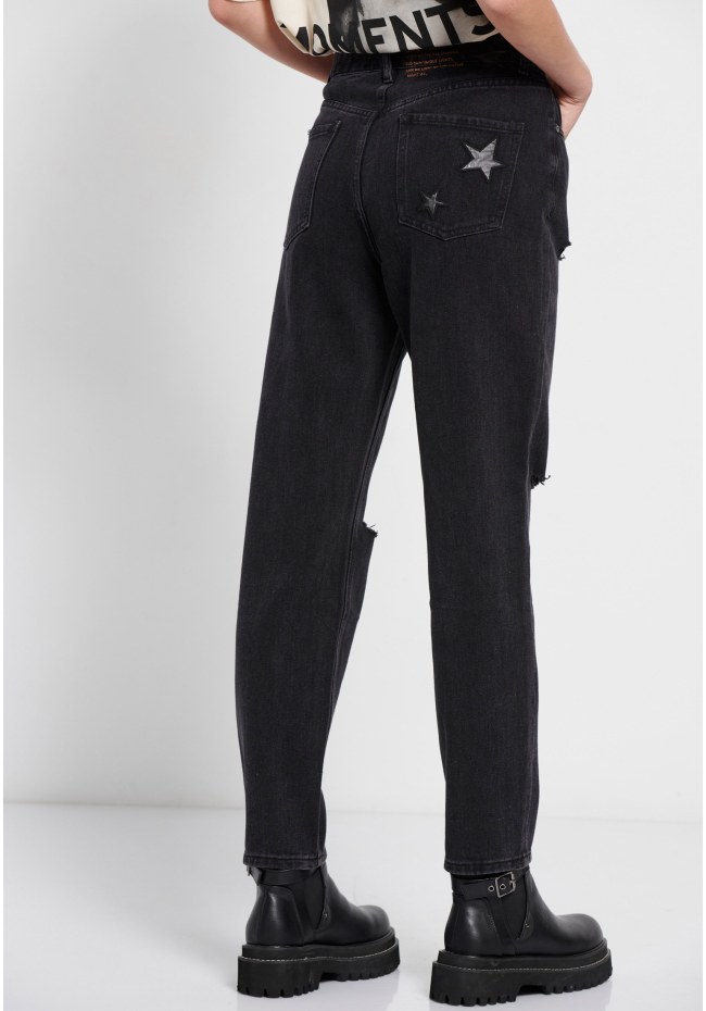 Moms fit τζιν παντελόνι με φθορές