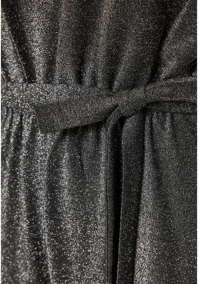 Wide leg ολόσωμη φόρμα με μεταλλιζέ νήμα
