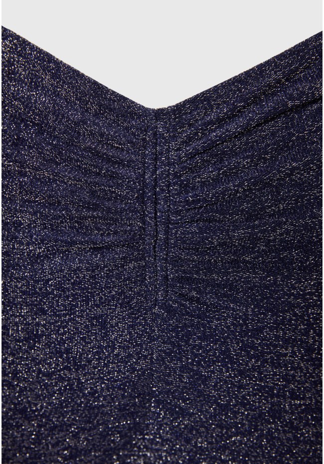 Flare fit pants with metallic thread