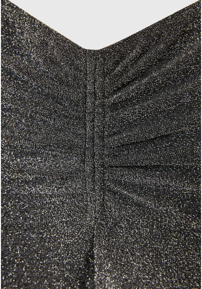 Flare fit pants with metallic thread