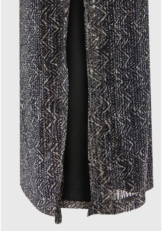 Draped midi skirt with sequins