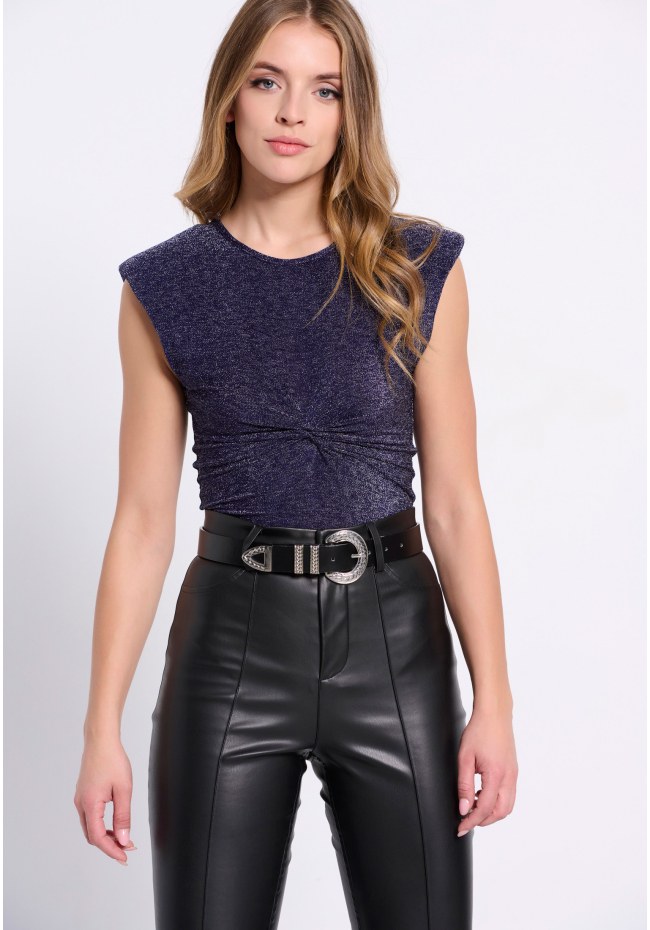 Metallic bodysuit with padding