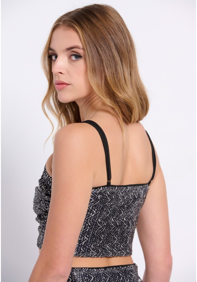 Cropped top with sequins