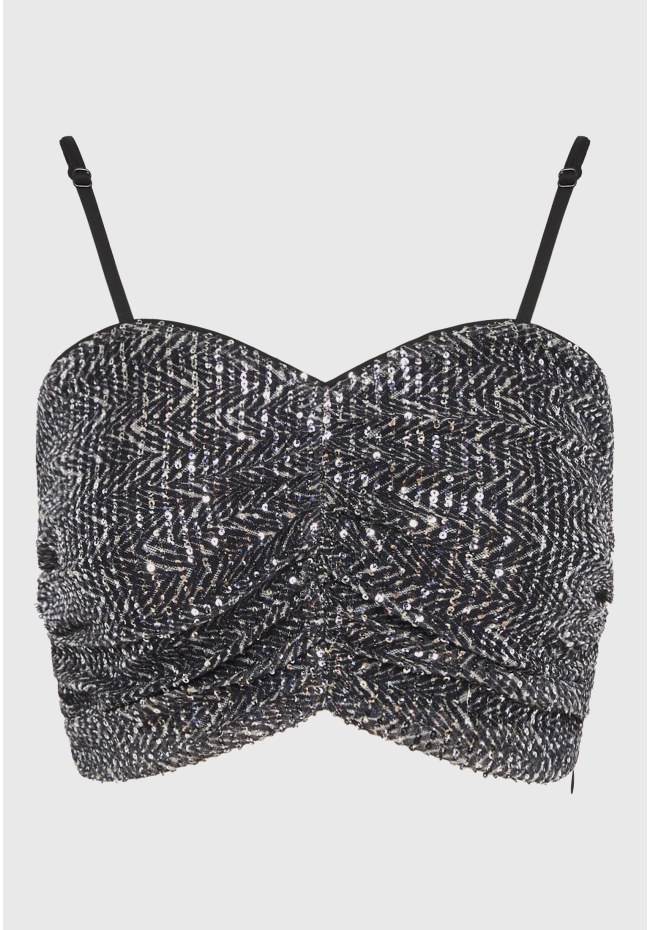 Cropped top with sequins