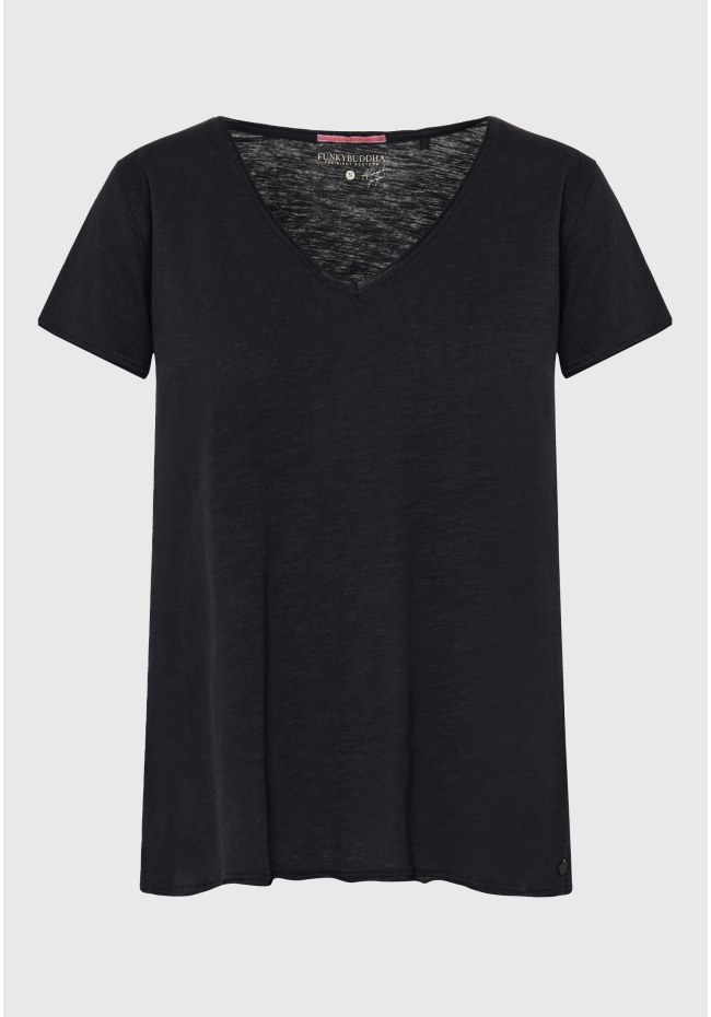 Women's V-neck plain t-shirt - The essentials