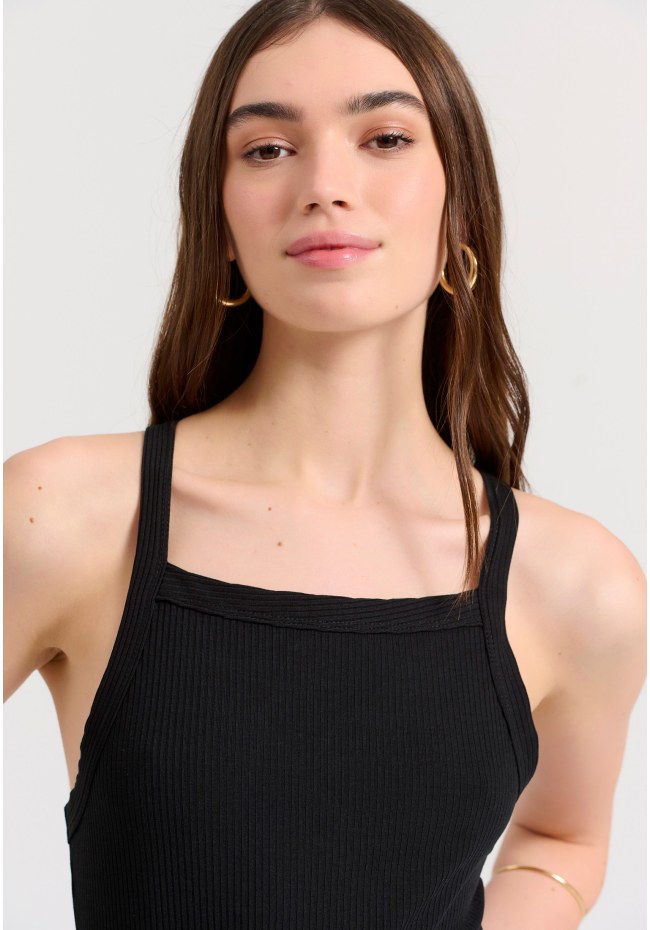 Rib jumpsuit shorts