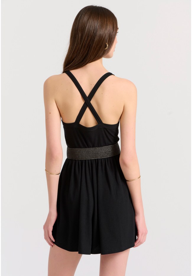 Rib jumpsuit shorts