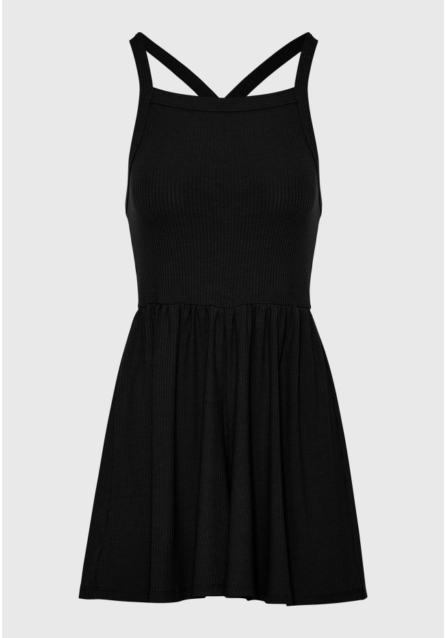 Rib jumpsuit shorts