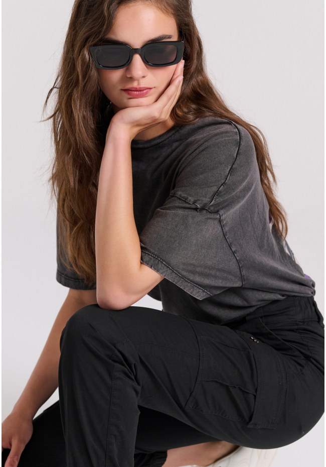 Γυναικείο cargo παντελόνι με λάστιχο