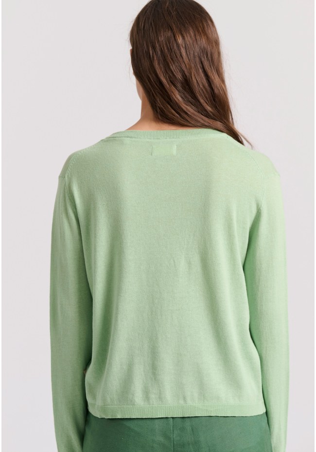 Γυναικεία linen blend lightweight πλεκτή μπλούζα