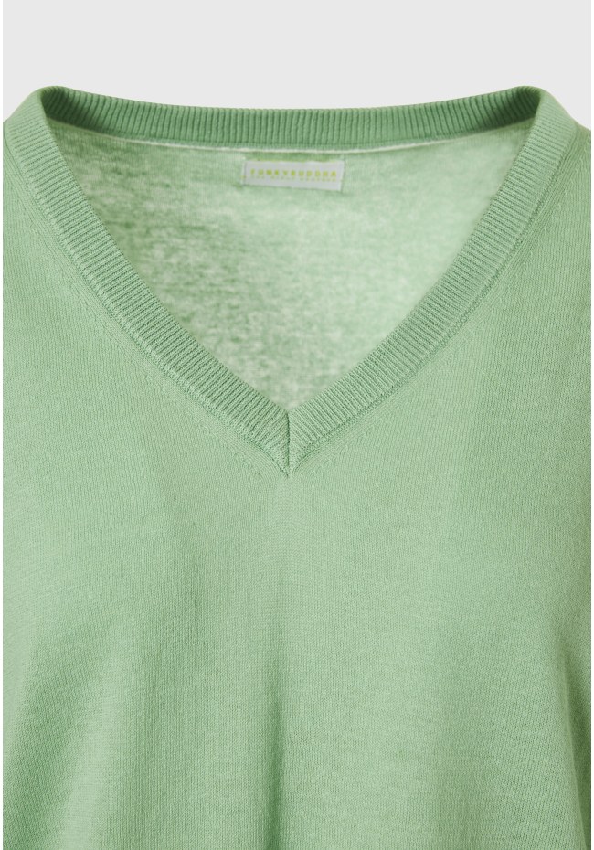 Γυναικεία linen blend lightweight πλεκτή μπλούζα