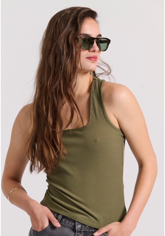 Tank top σε rib ύφανση