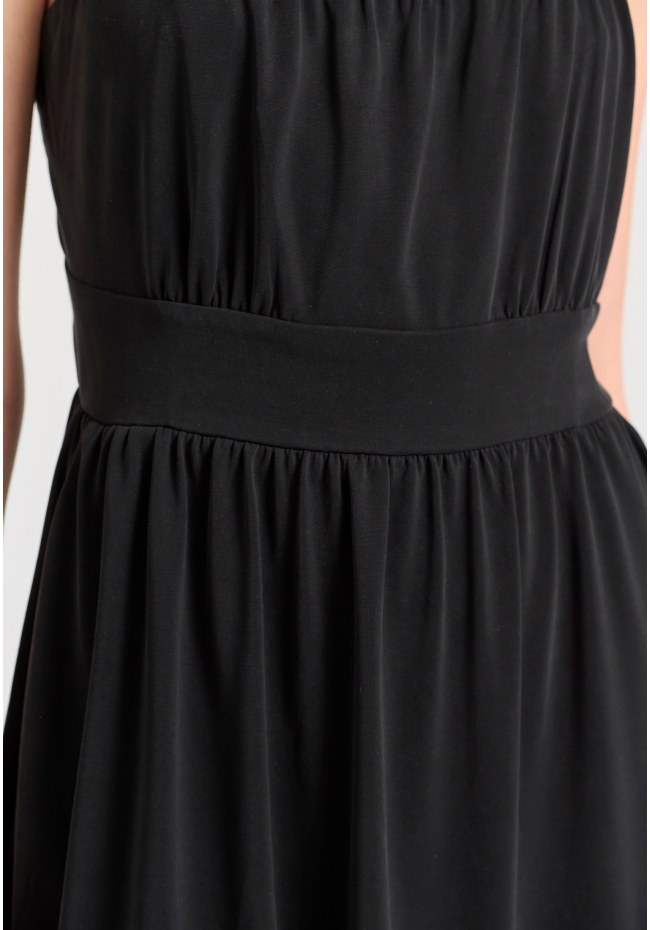 Mini dress with elastic waistband