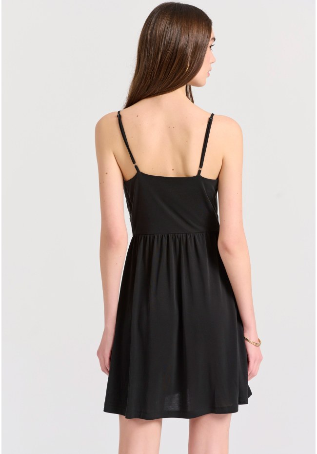 Mini dress with elastic waistband
