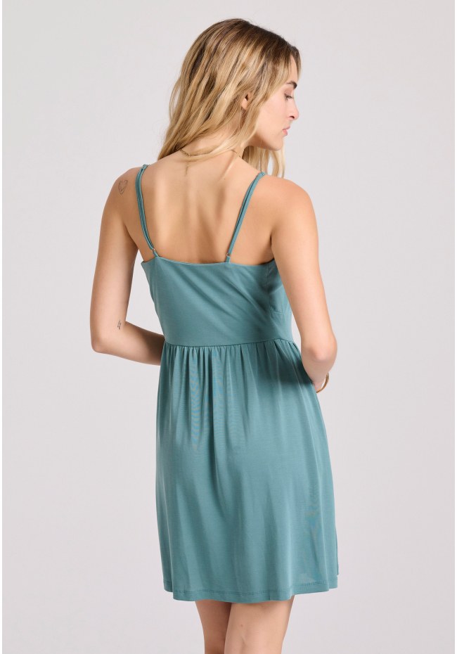 Mini dress with elastic waistband
