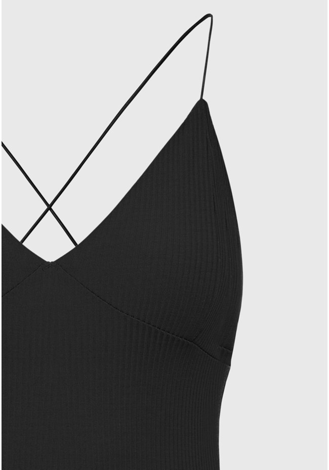 Κορμάκι σε rib ύφανση με ανοιχτή πλάτη