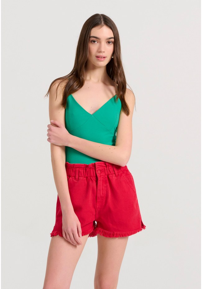 Κορμάκι σε rib ύφανση με ανοιχτή πλάτη