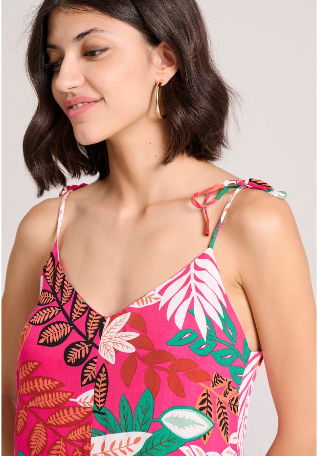 All over printed wide leg fit jumpsuit