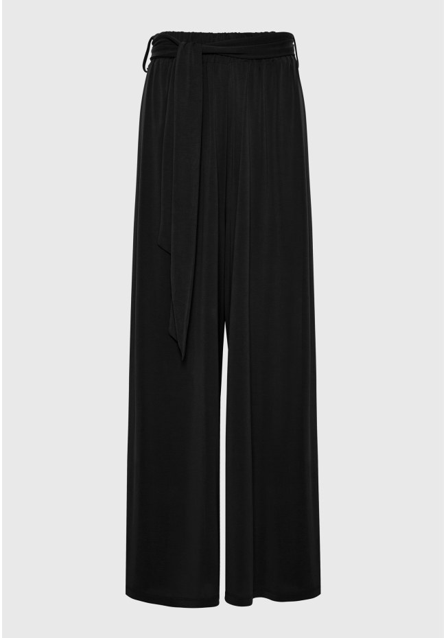 Loose fit παντελόνα με ελαστική μέση και ζώνη