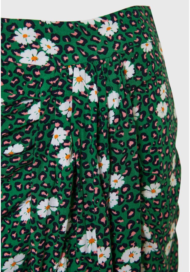 All over printed midi wrapped skirt