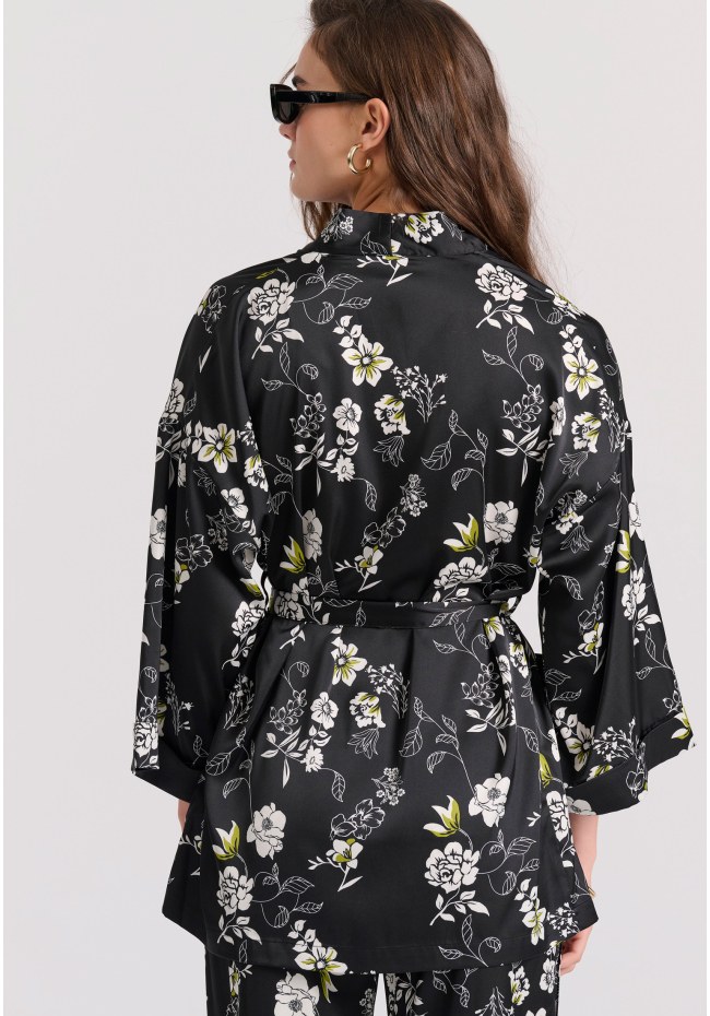 Loose fit κοντό εμπριμέ kimono