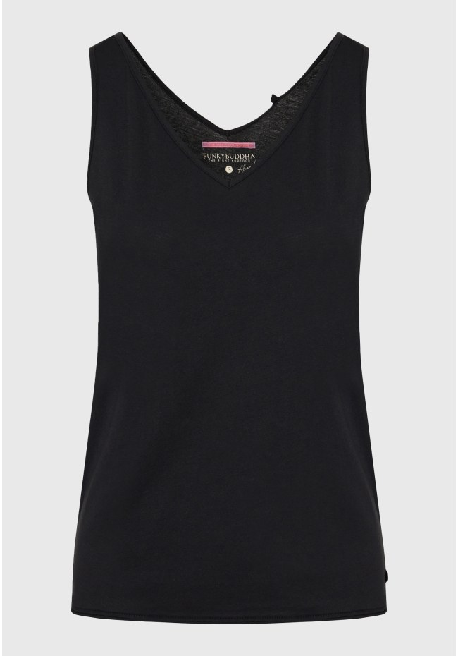 Women's tank top with raw cuts hem