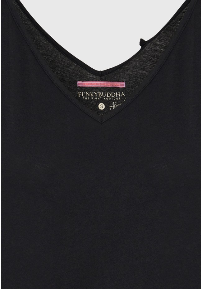 Women's tank top with raw cuts hem