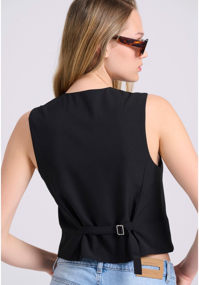 Γυναικείο cropped γιλέκο