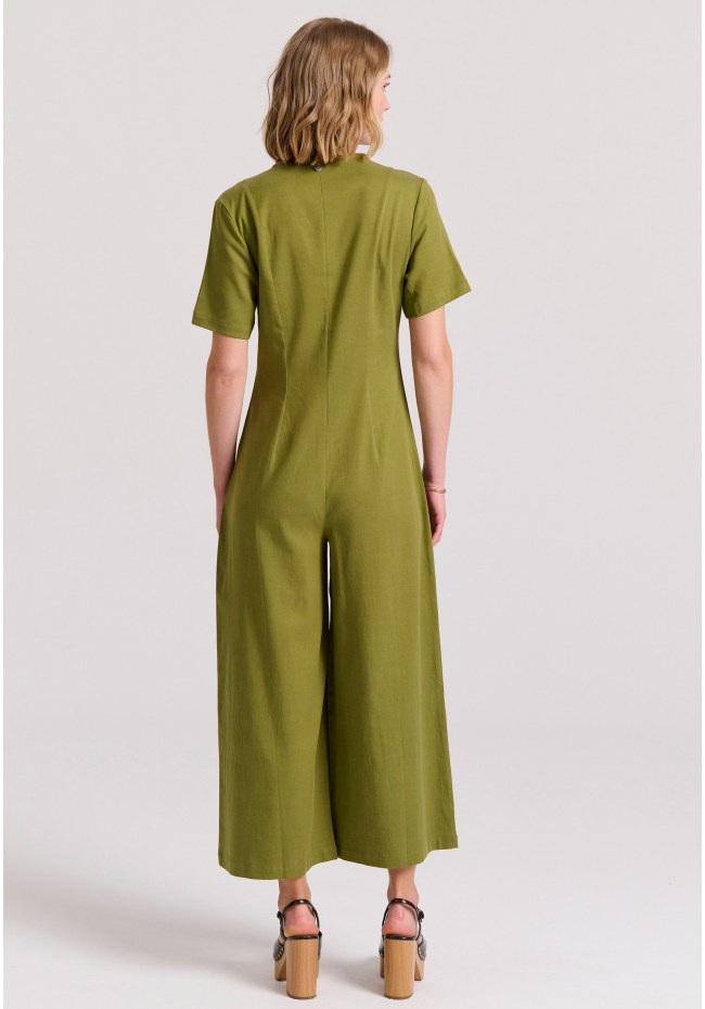 Wide leg fit lyocell jumpsuit