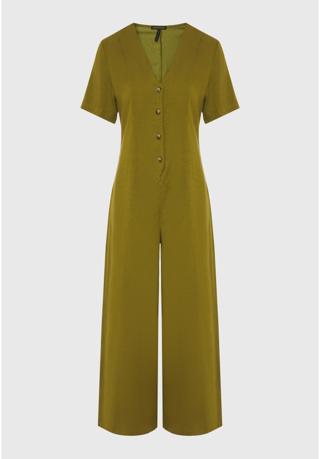 Wide leg fit lyocell jumpsuit
