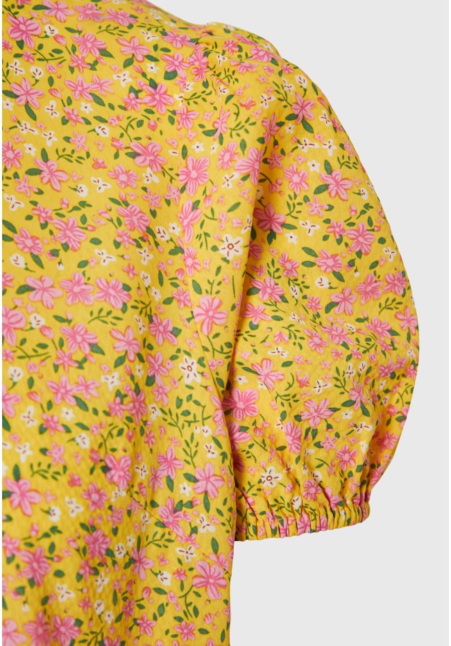 Loose fit μίνι girly floral φόρεμα με βολάν