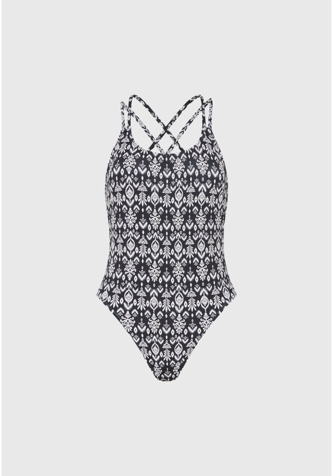 Εμπριμέ ολόσωμο μαγιό με ανοιχτή πλάτη