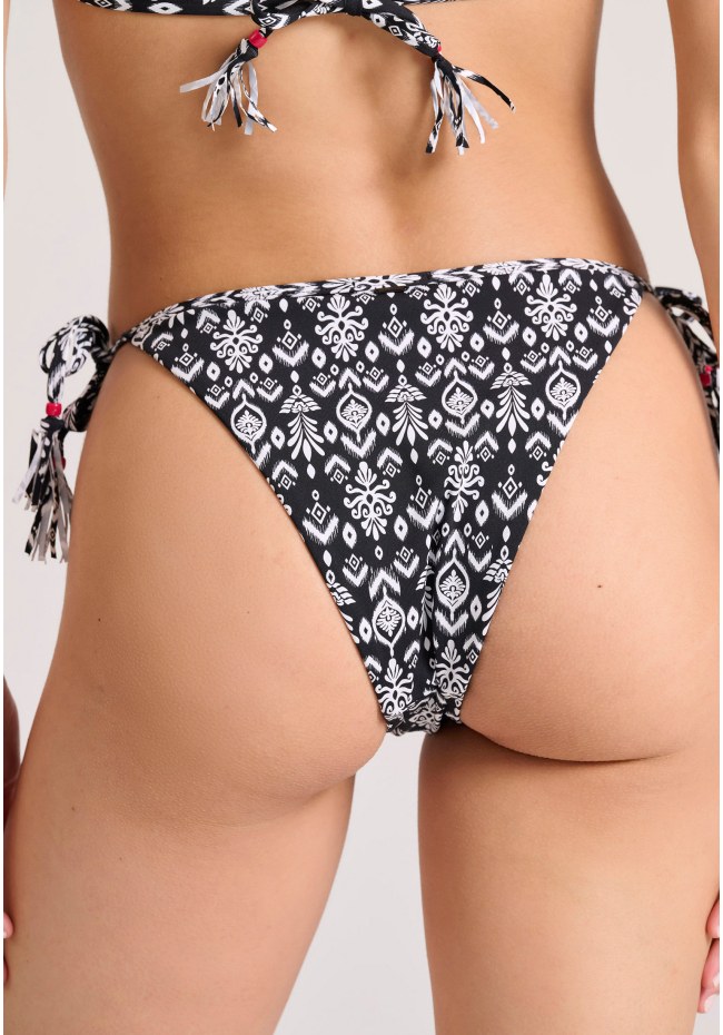 All over printed bikini bottom with side tie